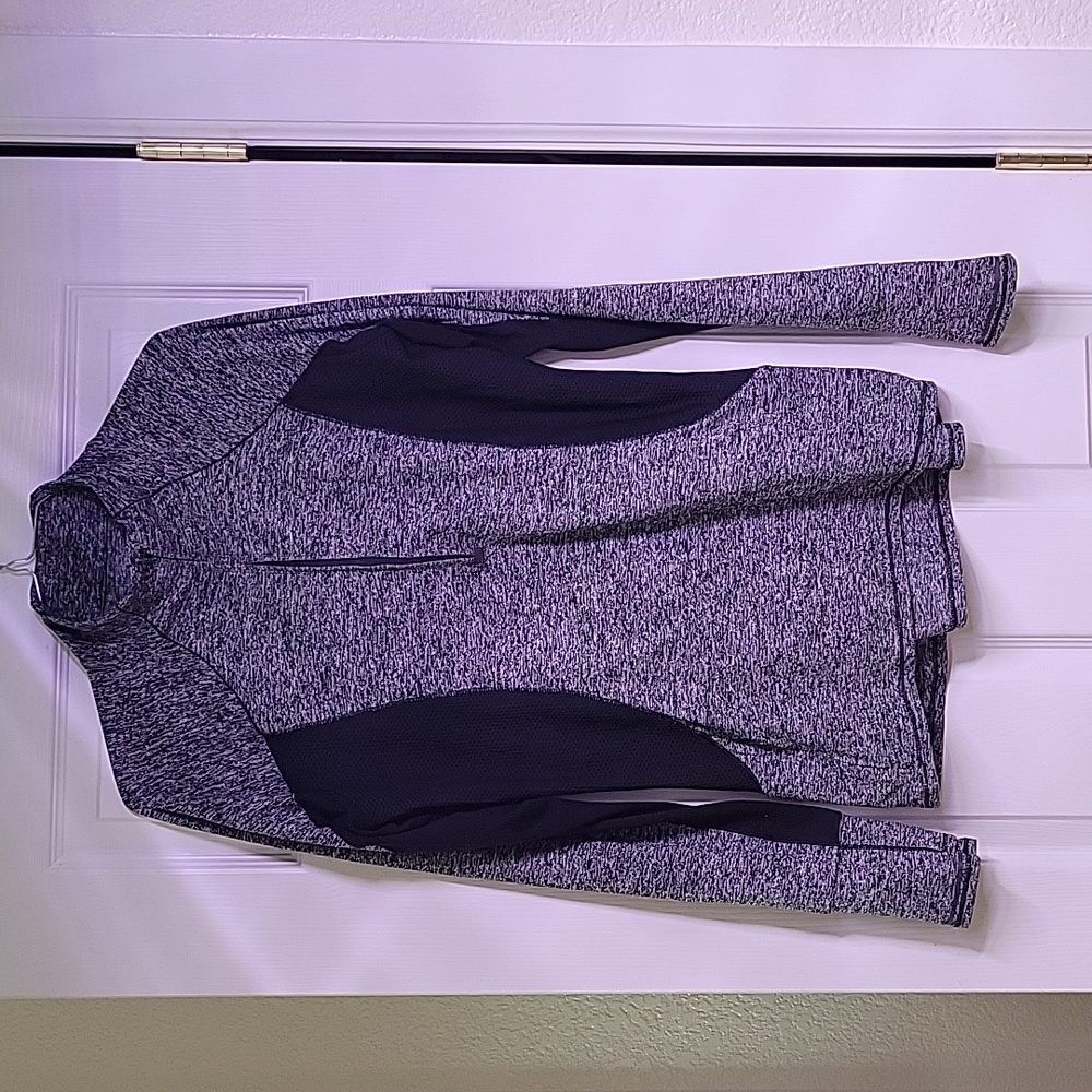Athleta Grey/Black Quarter-Zip Active Top Size M
